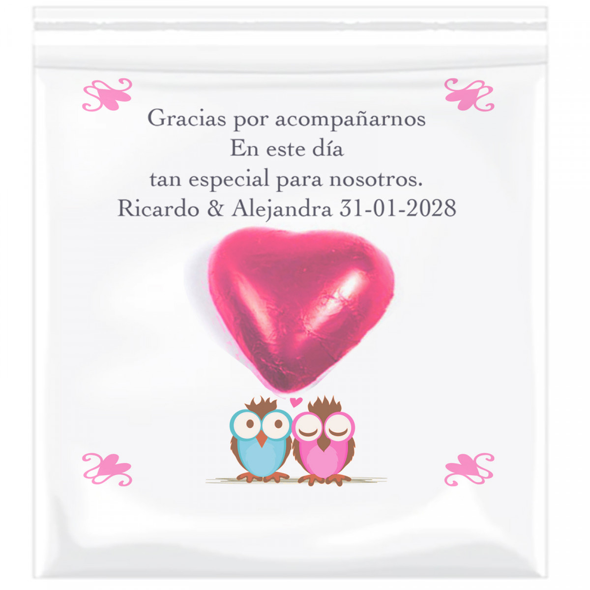 Cartão de agradecimento para casamentos personalizado