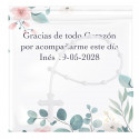 Terço com cartão personalizado como presente de confirmação
