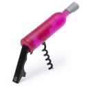 Saca rolhas de garrafa rosa com marcador e adesivo de comunhão de menina