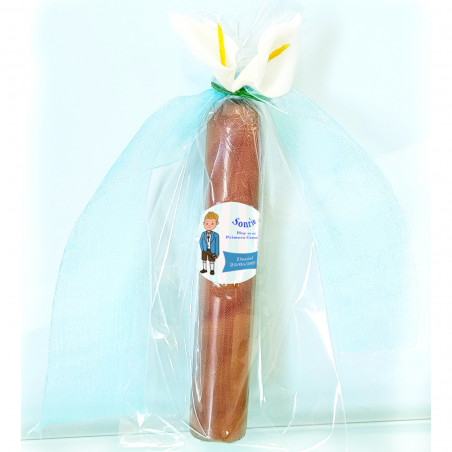 Pacote com 40 charutos de chocolate com adesivos de comunhão personalizáveis
