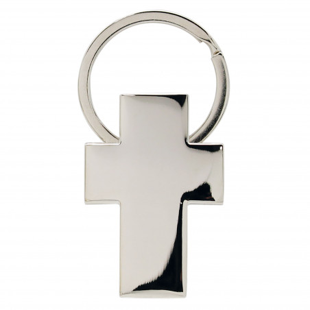 Chaveiro cruz de comunhão em caixa branca com adesivo personalizado