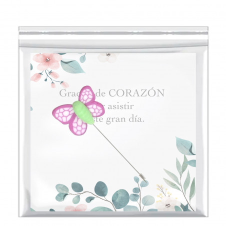 Pin personalizado com cartão e formato de borboleta