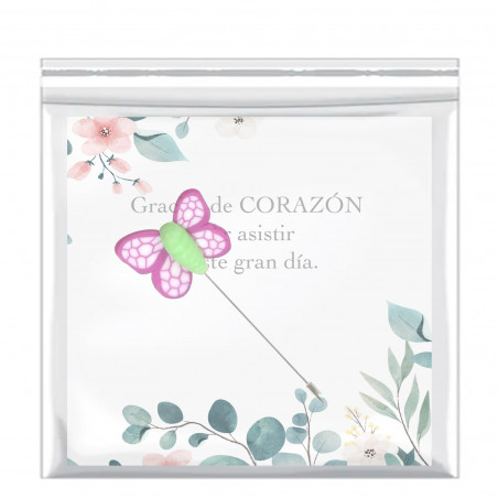 Pin personalizado em forma de borboleta com cartão