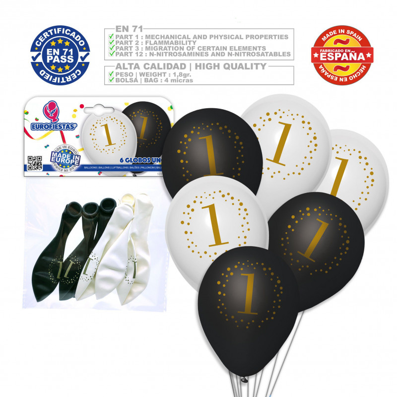 Globos impressos 1 branco e preto