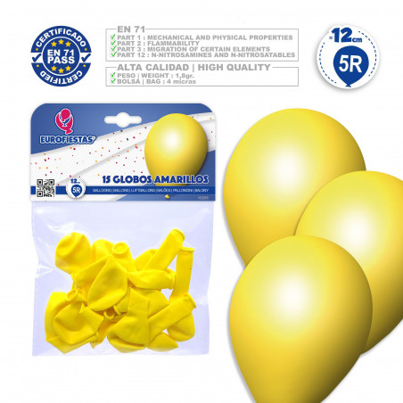 Balões 5r 15 amarelos