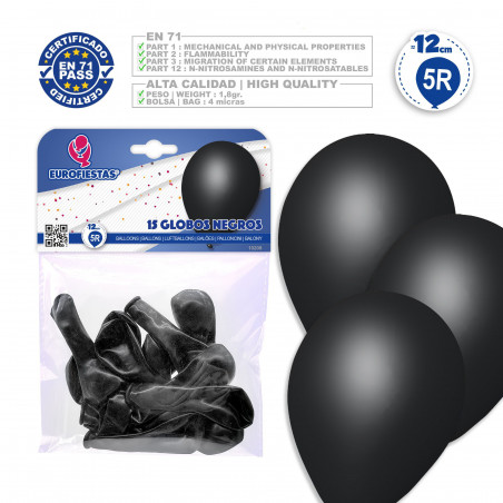 Balões 5r 15 pretos