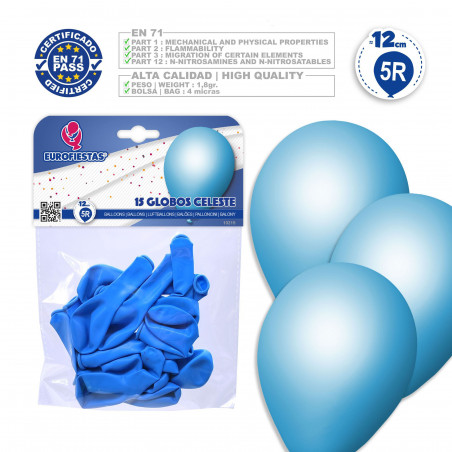 Balões 5r 15 azul claro