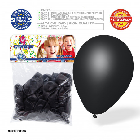 Balões pretos 100u
