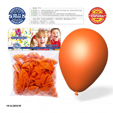 Balões laranja 100u