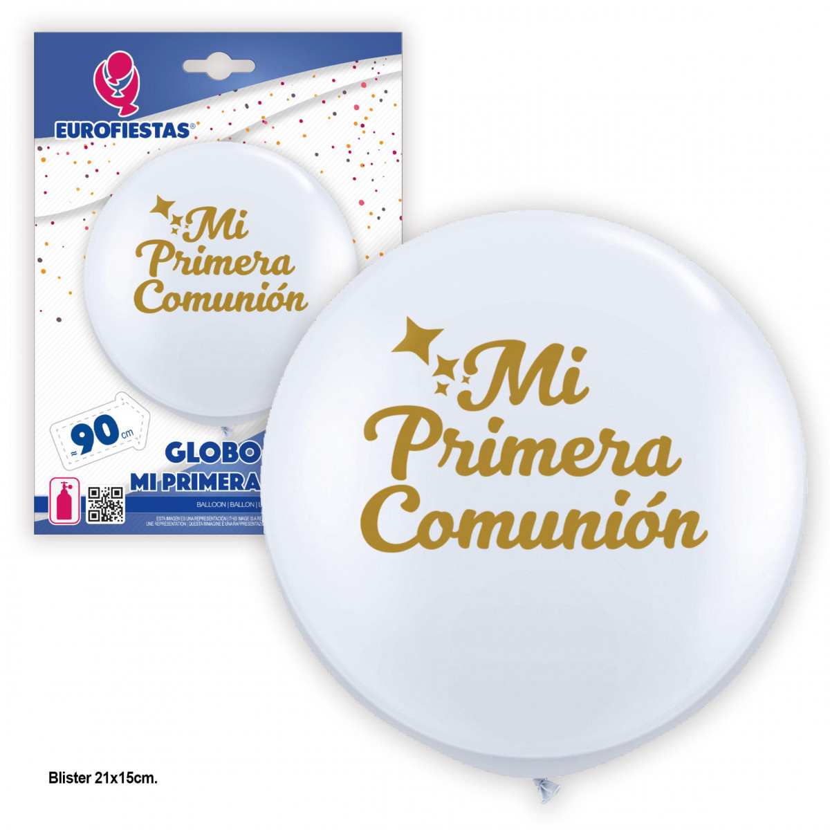 Globo de látex gigante branco minha primeira comunhão