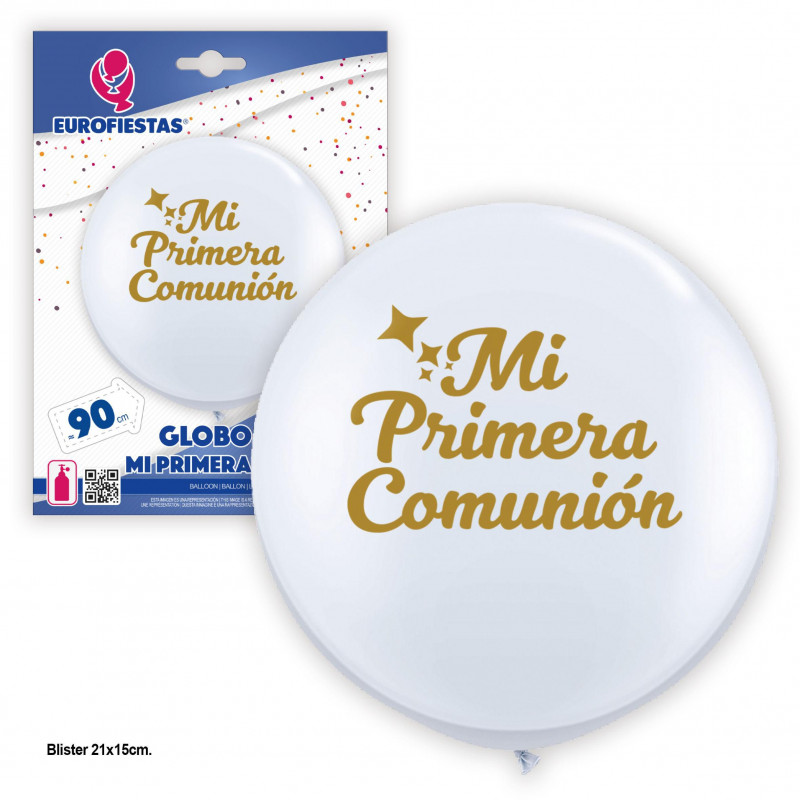 Globo de látex gigante branco minha primeira comunhão