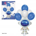 Conjunto de balões de alumínio de astronauta com balões de látex