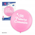 Globo de látex gigante rosa minha primeira comunhão