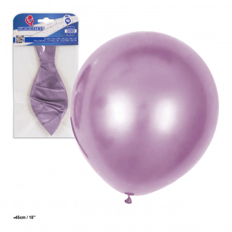 Globo de látex metalizado 18 45cm rosa