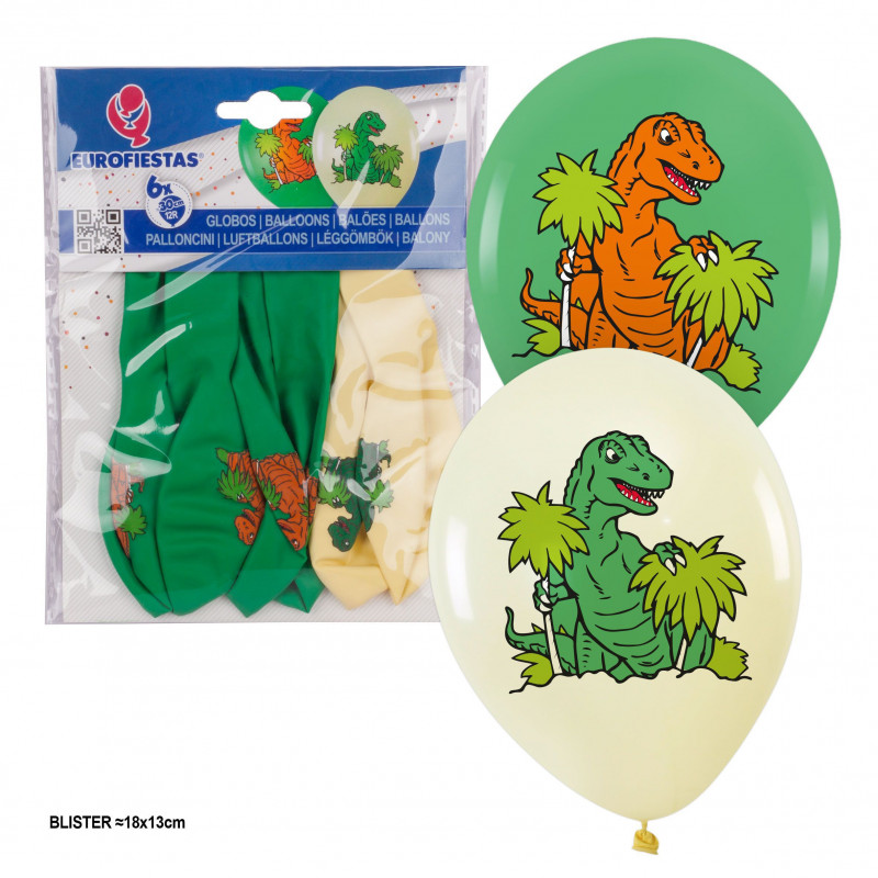 Globo impresso 6 dinossauro verde