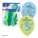 Globos 6 impressos cores feliz aniversário dinossauro