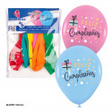Balões 6 cores estampadas feliz aniversário presente e bolinhas