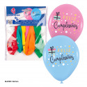 Globos 6 impressos cores feliz aniversário com bolinhas