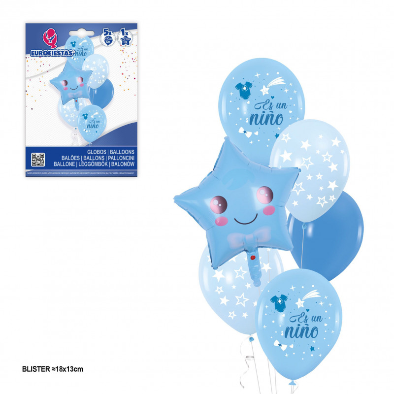 "Set globos estrela smile é um menino."