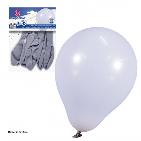 Balões 12r 2 8g 8pcs retrô azul neblina