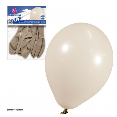 Balões 12r 2 8g 8pcs retro ágata cinza
