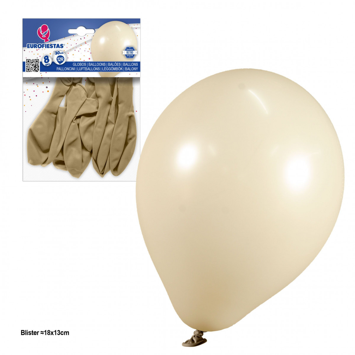 Balões 12r 2 8g 8pcs areia branca retrô