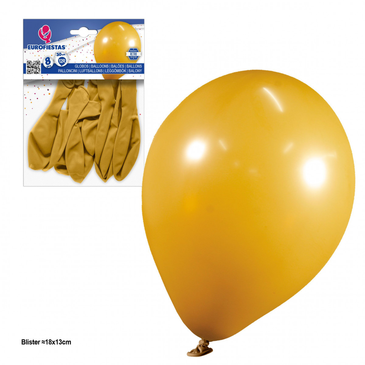 Balões 12r 2 8g 8pcs retrô cáqui