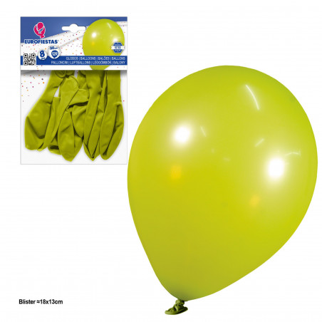 Balões 12r 2 8g 8pcs retrô verde oliva