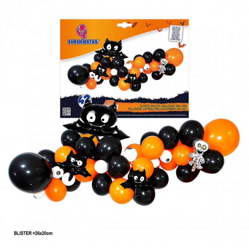 Nuvem de balões halloween 42pcs morcego