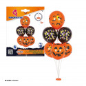Árvore de balões Halloween 6pcs abóboras e morcegos.