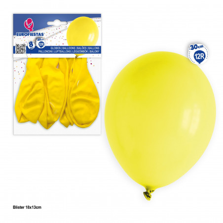 Balões 12r 8pcs amarelo
