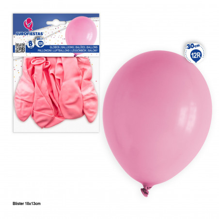 Balões 12r 8pcs rosa