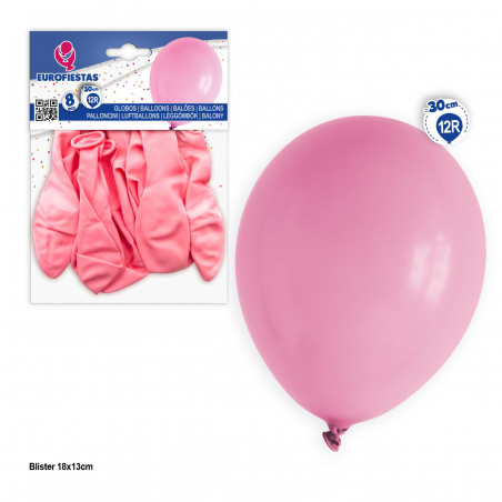 Balões 12r 8pcs rosa