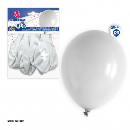Balões 12r 8pcs brancos