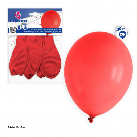 Balões 12r 8pcs vermelhos