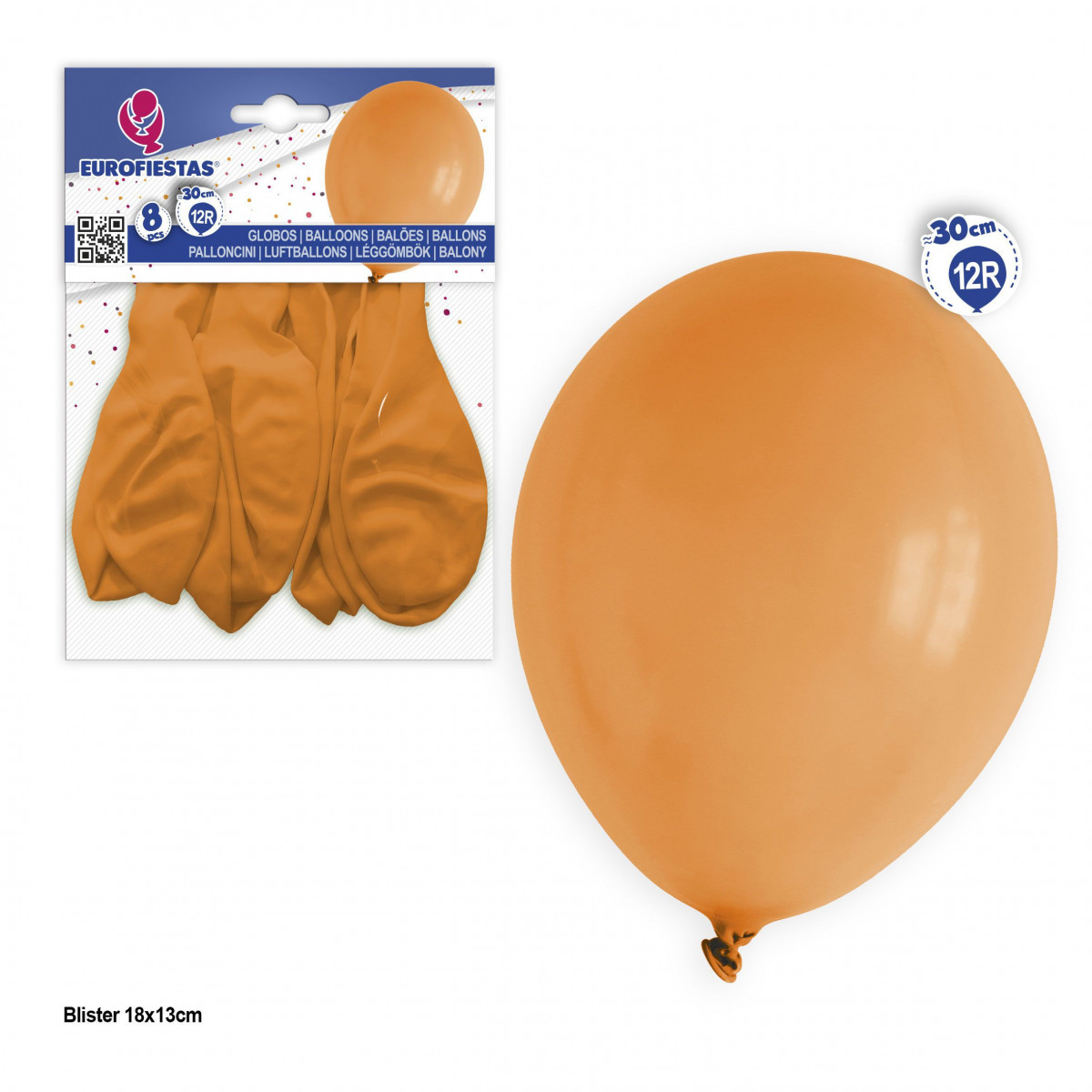 Balões 12r 8pcs laranja