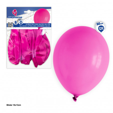 Balões 12r 8pcs fúcsia