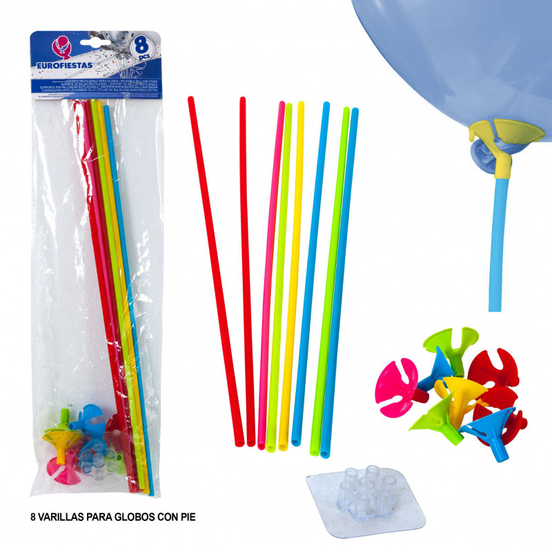 Suporte para balão com pé colorido 8pcs antigo 1134 modificado