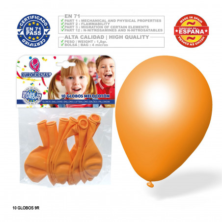 Balão pêssego 9r 10 unidades