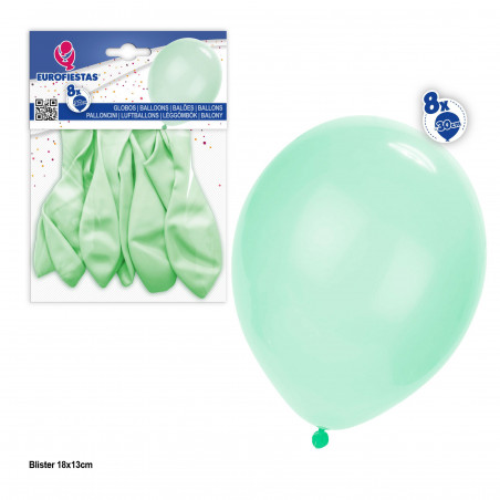 Balões 10r 8pcs verde pastel