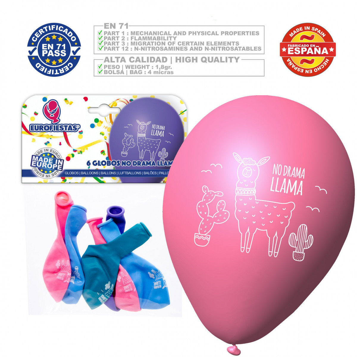 Globos de lhama 6 sortido