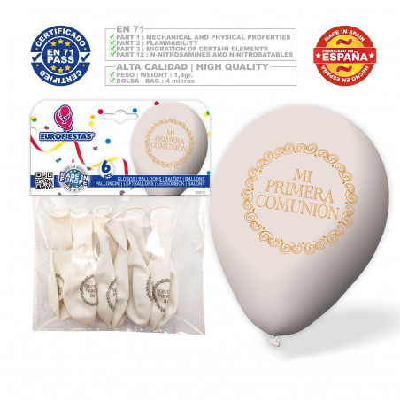 Globos 1ª comunhão clássico branco