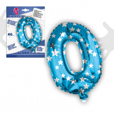 Globo foil 0 azul 40cm