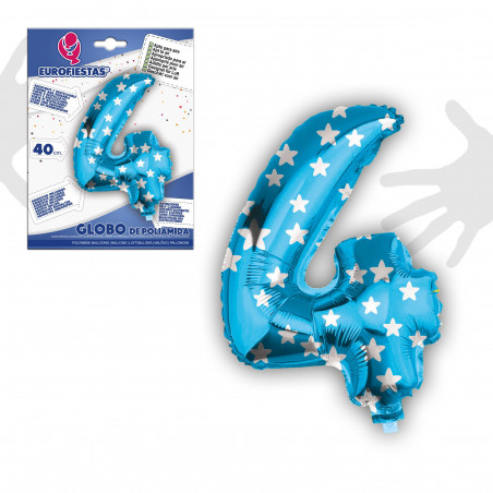 Globo foil 4 azul 40cm