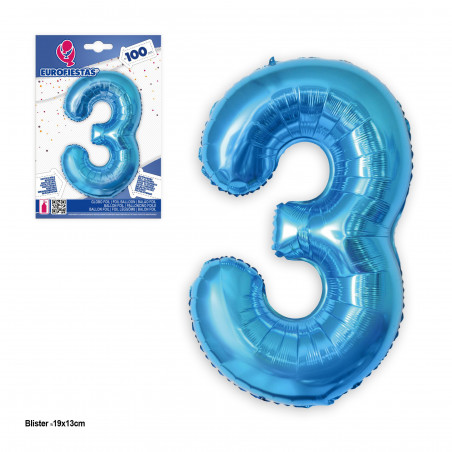 Balão Foil 1m azul 3
