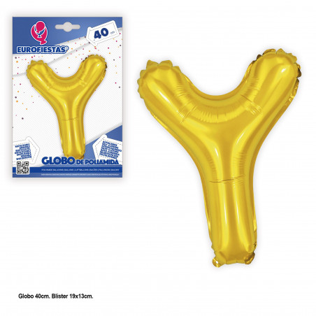 Balão Foil 40cm com glitter dourado e