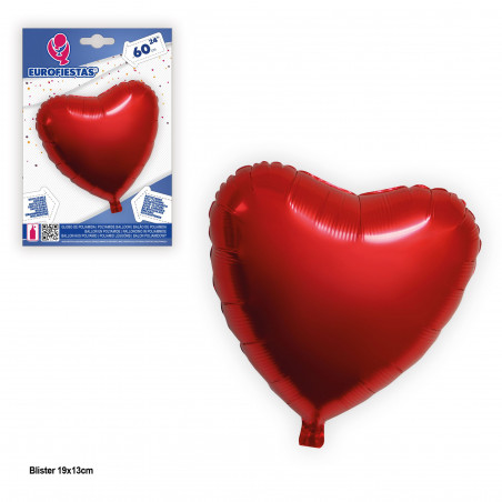 Balão foil coração vermelho 60cm