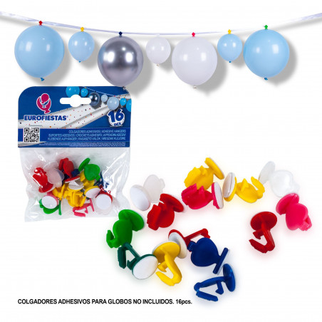 16 cabides de balões adesivos