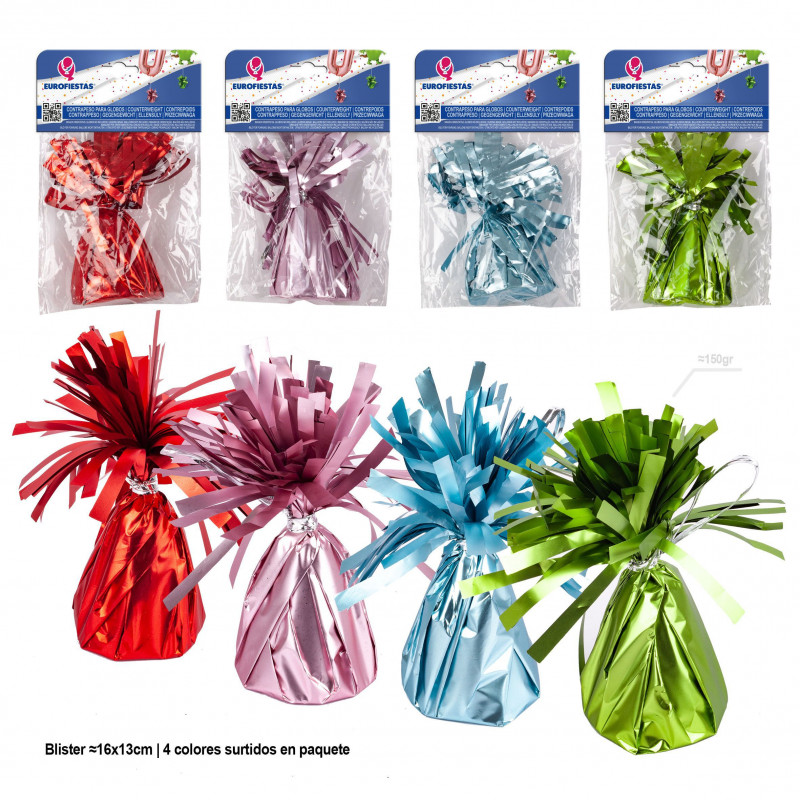 Contrapeso para balões de hélio rosa, azul, verde e vermelho fosco 4ms