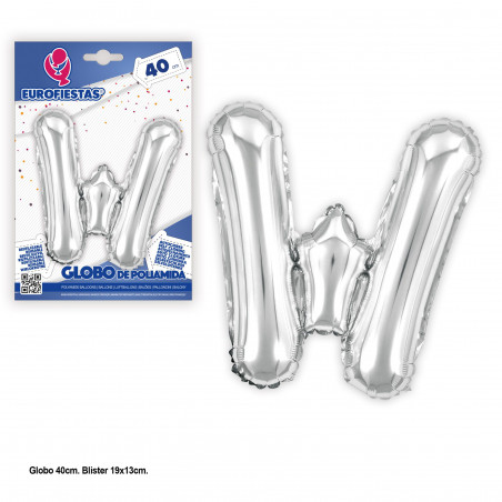 Balão foil 40cm prata brilhante w